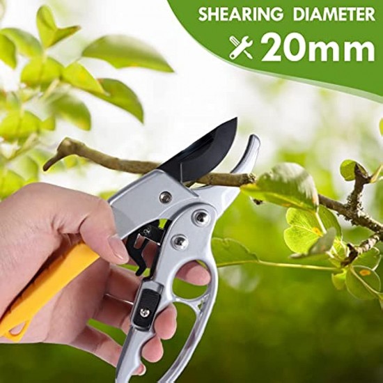 1pc Garden Clippers, German Pruners, Ratchet Pruning Shears, Work 3 Times Easier, Gardening Tools, For Trimming Rose, Floral, Tree, Live Plants, Sharp Garden Scissors, Arthritis Weak Hand Snips