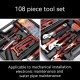 108 Pcs Household Tool Kit, Auto Repair Tool Set, Tool Kits For Homeowner, General Household Hand Tool Set With Hammer, Plier, Screwdriver Set, Socket Kit And Toolbox Storage Case