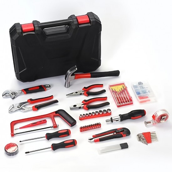 108 Pcs Household Tool Kit, Auto Repair Tool Set, Tool Kits For Homeowner, General Household Hand Tool Set With Hammer, Plier, Screwdriver Set, Socket Kit And Toolbox Storage Case