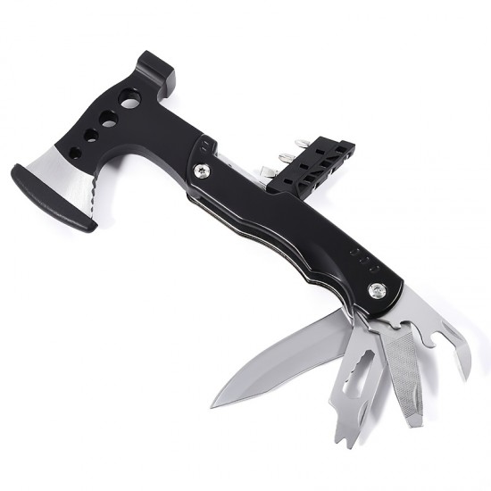 1pc Camping Multitool Hatchet Gadgets, Stainless Steel Long Handle Hammer, Survival Gear Durable Sheath