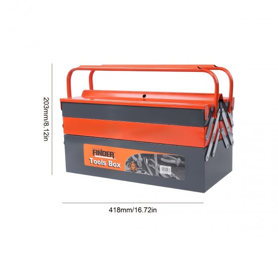 18 Inch Orange Gray Color Three-layer Iron Toolbox