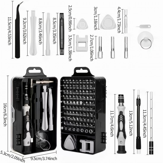 115pcs Car Precision Screwdriver Repair Tool Kit, Multi-function Electronic Screwdriver Set, Watch Mobile Phone Disassembly Repair Screwdriver Tools