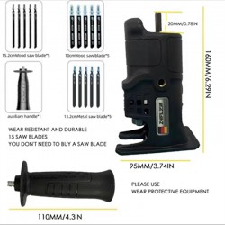 1pc Electric Drill Converted Into A Chainsaw Reciprocating Saw Adapter Accessories Chainsaw Electric Drill Converted Into A Jig Saw Wood Cutting Tool Comes With 15 Saw Blades